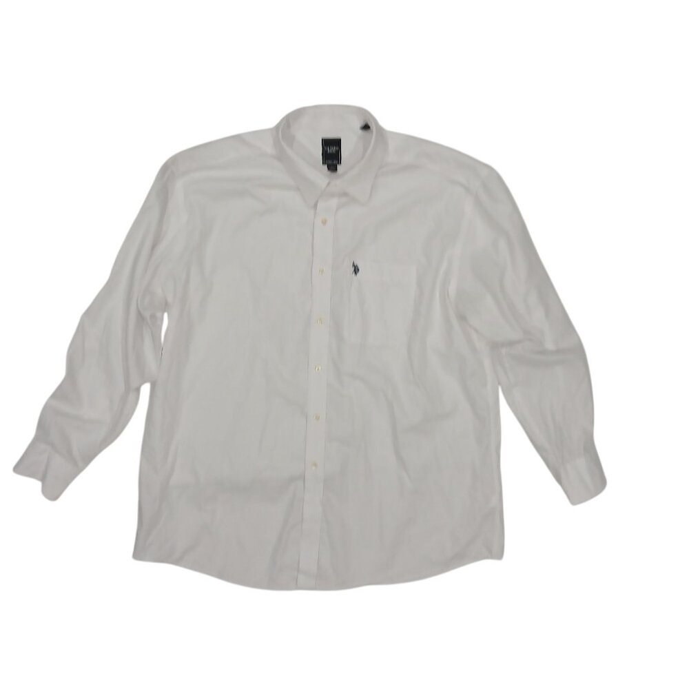 U.S Polo Assn White Shirt Wrinkle free men's Long Sleeve button Shirt Size XL.